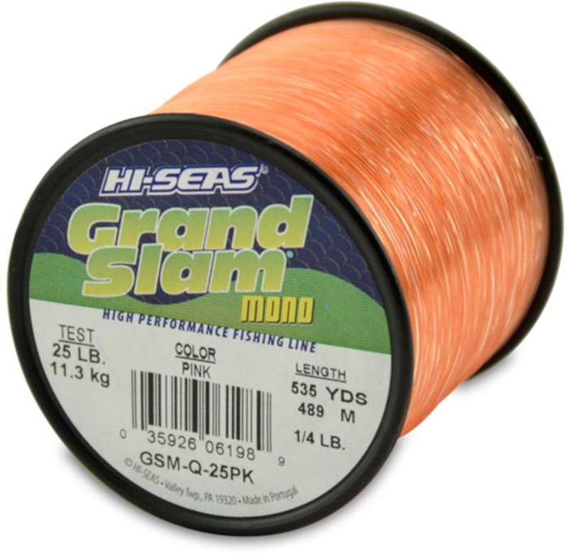 Hi Seas - Grand Slam Monofilament Line - Pink - 1/4 Pound Spool