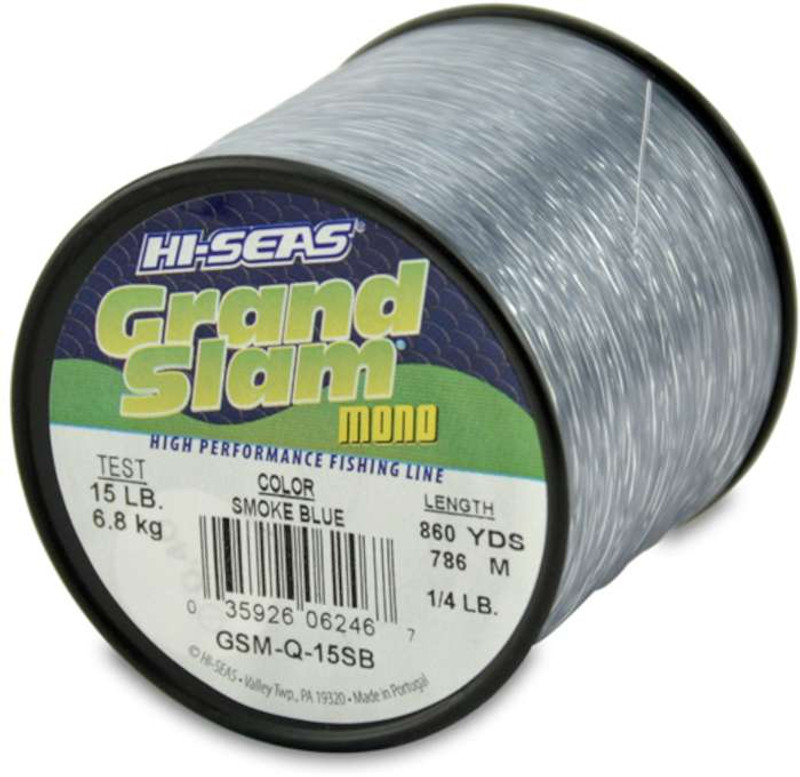 Hi-Seas Grand Slam Mono 1/4 lb. Spool Smoke Blue