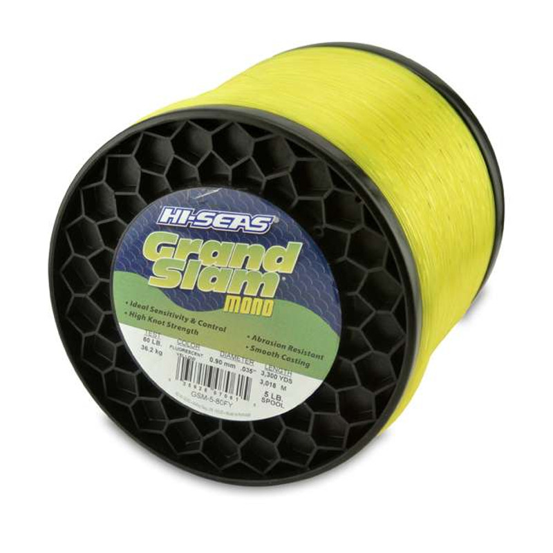 Hi-Seas Grand Slam Monofilament Fishing Line Hi-Vis Yellow - 1 Pound