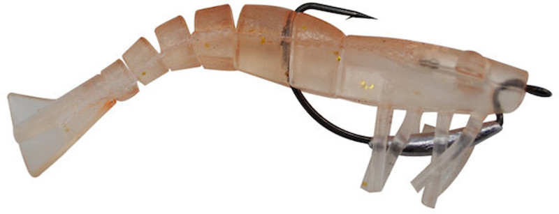 Egret E-VSW35-18-06 Vudu Weedless Shrimp Gold Glitter 3.5 Soft Fishing Lure  