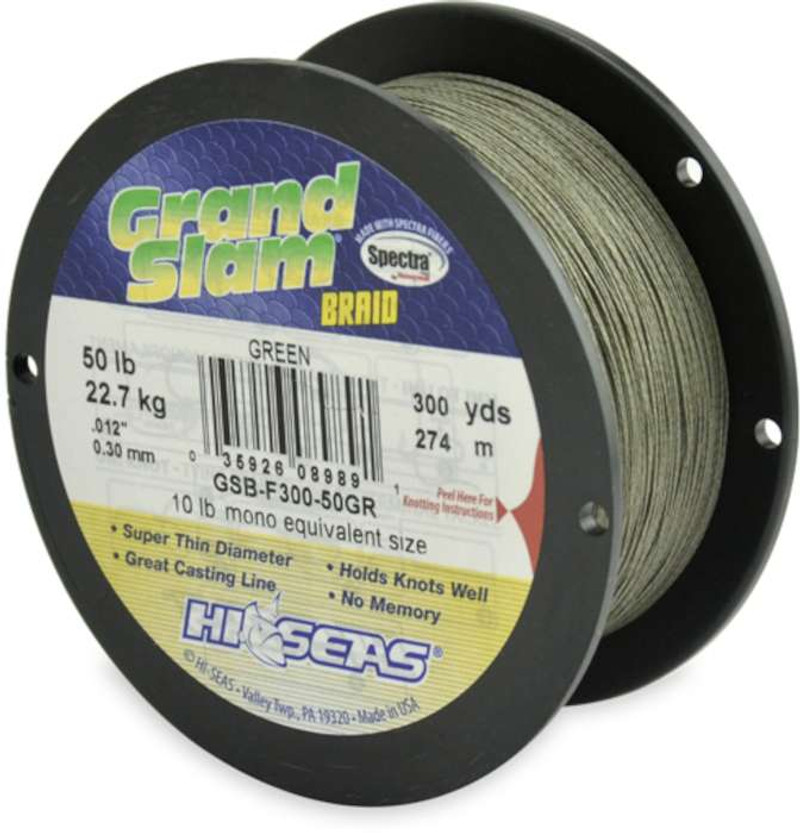 Hi-Seas GSB-F300-50GR Grand Slam Braid 300yds