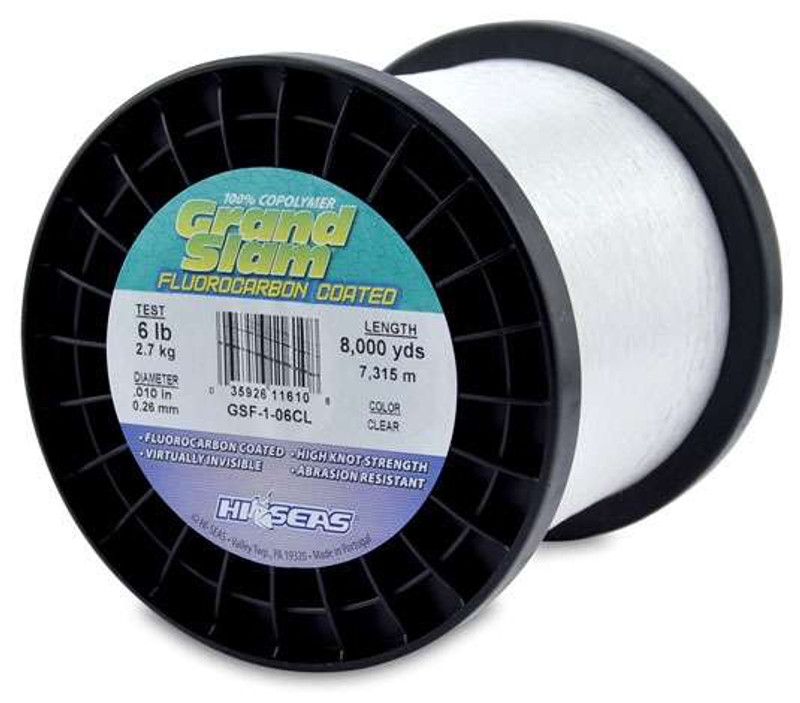 Hi-Seas GSF-1-06CL Grand Slam Fluorocarbon Coated 6lb 1lb Spool