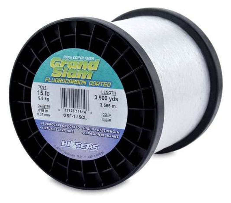 Hi-Seas Grand Slam Monofilament, 15 Pound Test, Clear, 1/4-Pound