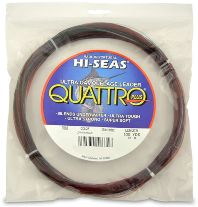 Hi Seas - Quattro Plus Monofilament Leader - Low Vis 4 Color Camo - 100yd Coil | Fish307.com