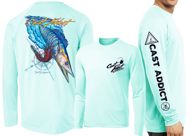 Skull & Redfish Performance Shirt, Seagrass