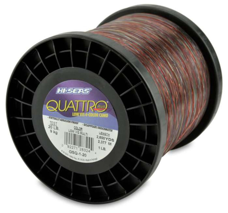 Hi Seas - Quattro 100% Fluorocarbon Leader - 4 Color Camo - 25 Yard Coil 