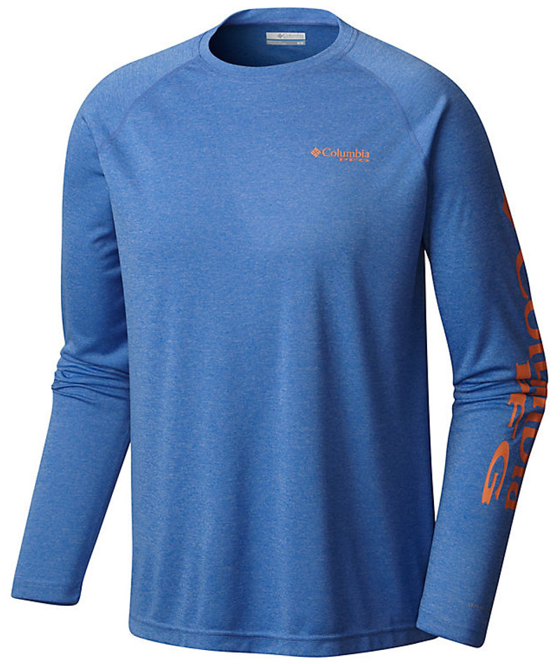 Columbia Terminal Tackle Heather LS Shirt Vivid Blue - TackleDirect