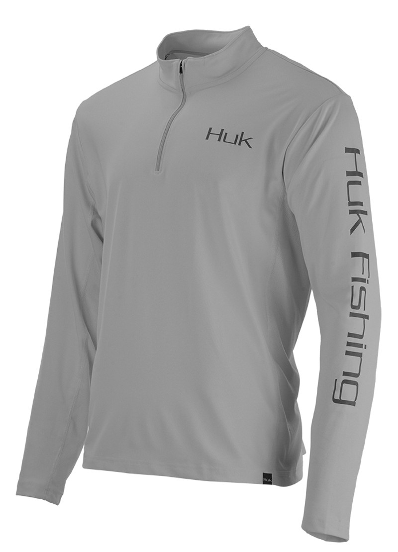 Huk Icon 1/4 Zip Shirt - Grey - XL - TackleDirect
