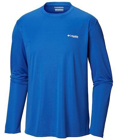 Chemise De Pêche Columbia PFG - Manches Longues - Blanc - Drapeau USA - XL