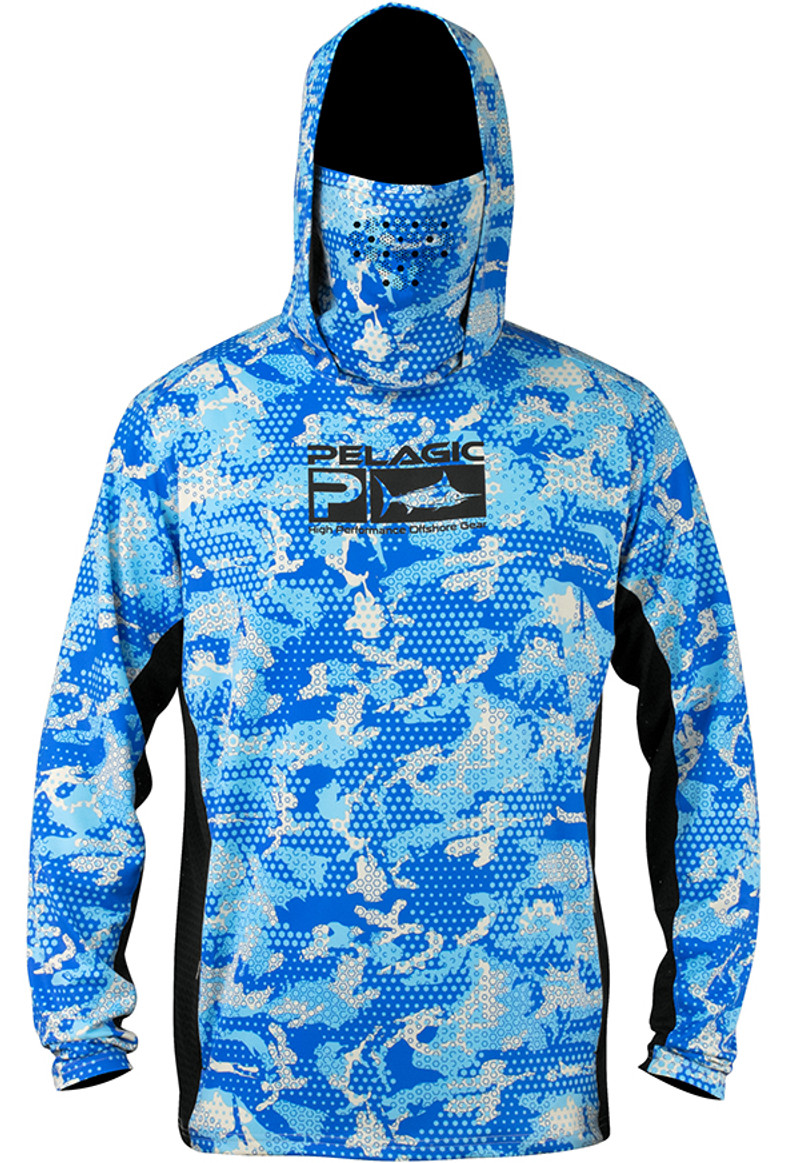 Pelagic Exo-Tech Long Sleeve Hooded Shirt w/Face Shield - TackleDirect