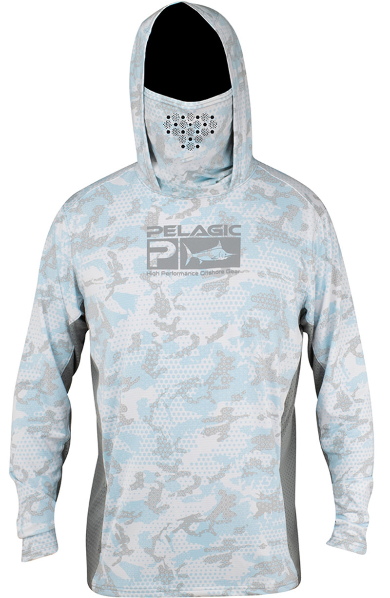 Pelagic Exo-Tech Long Sleeve Hooded Shirt w/Face Shield - TackleDirect