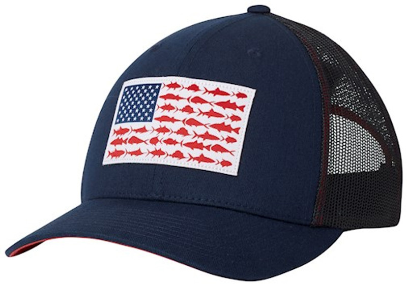 Columbia PFG Mesh Snap Back Fish Flag Ball Cap - TackleDirect