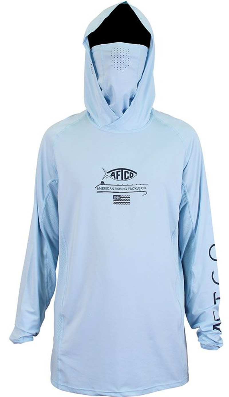 LS Pro Performance Hoodie T-shirt, Blue Fish Camo Striped Bass