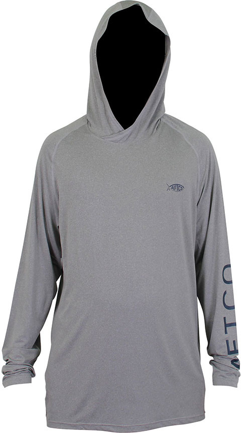 Aftco Samurai Heathered Long Sleeve Hooded Shirt Steel Heather