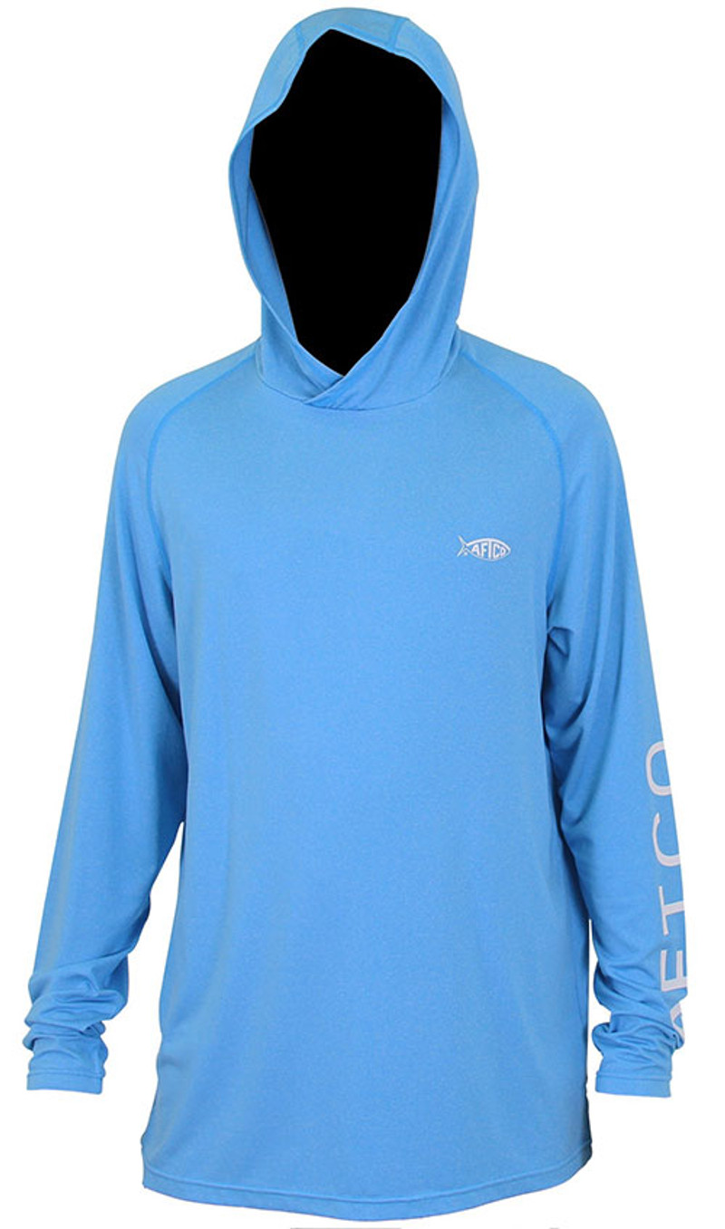  AFTCO Samurai 2 Hooded LS Shirt - Magnum Blue Heather