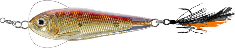 LIVETARGET Flutter Shad Jigging Spoon - 1-3/4in - Gold/Red