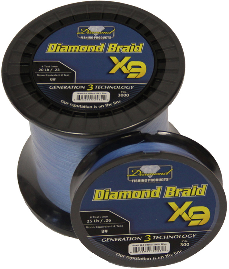 Diamond Braid Gen III X9 Braided Line - Blue - 50lb - TackleDirect