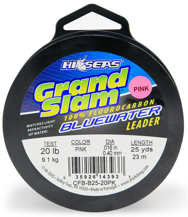 Hi-Seas GS Bluewater Fluorocarbon Leader 20lb - Pink - TackleDirect