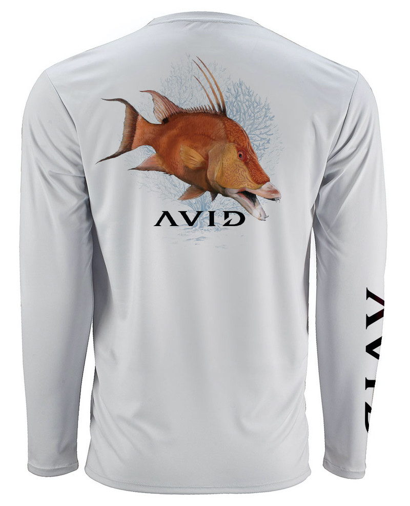 AVID Hogfish AviDry LS Shirt - Glacier Grey - S - TackleDirect