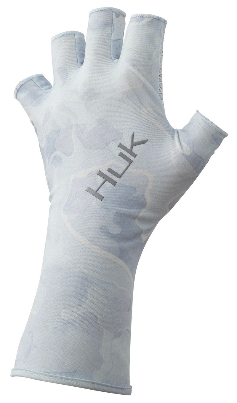 Huk Current Camo Sun Gloves - Pei - L/XL - TackleDirect