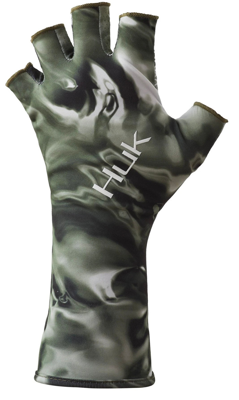 Huk Mens Fingerless Sun Gloves L/XL / Mossy Oak Sun Glove