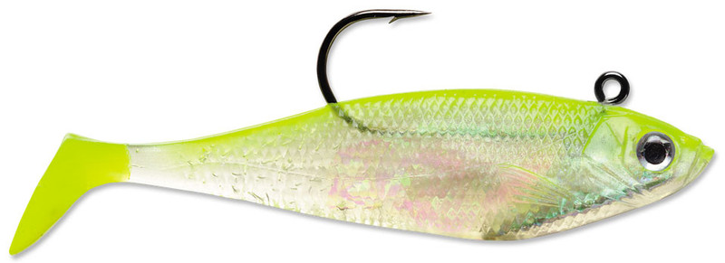 Storm WildEye Swim Shad Shiner Chartreuse Silver; 5 in.