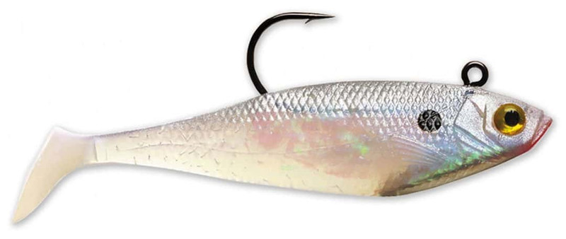 Tsunami Soft Bait Swim Shad Lure, 5, 1-3/8oz, 3pk, Pearl