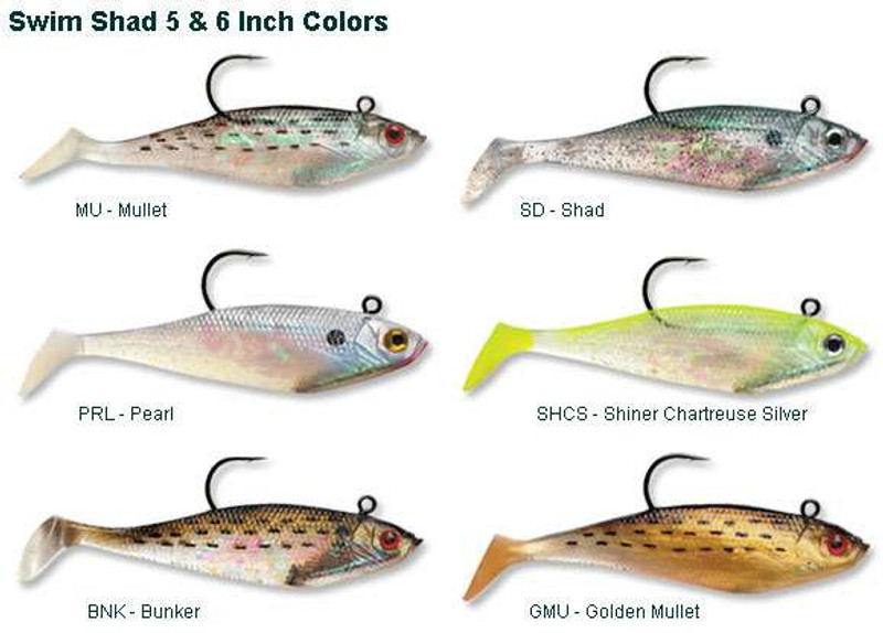 Storm WildEye Swim Shad 6 7/8 Oz Shiner Chartreuse Silver 3/Pk