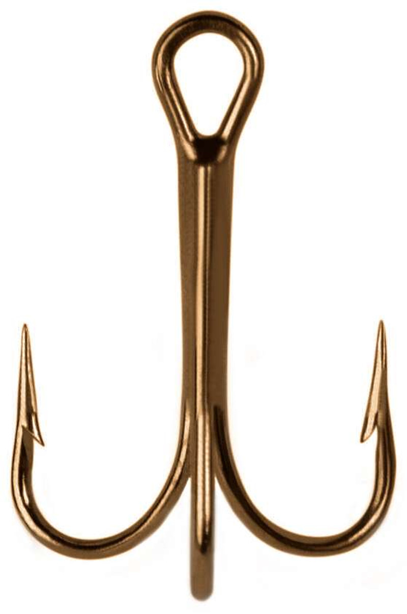 Mustad 3551 1-14 Bronzed Superior Treble Hook - Size 14
