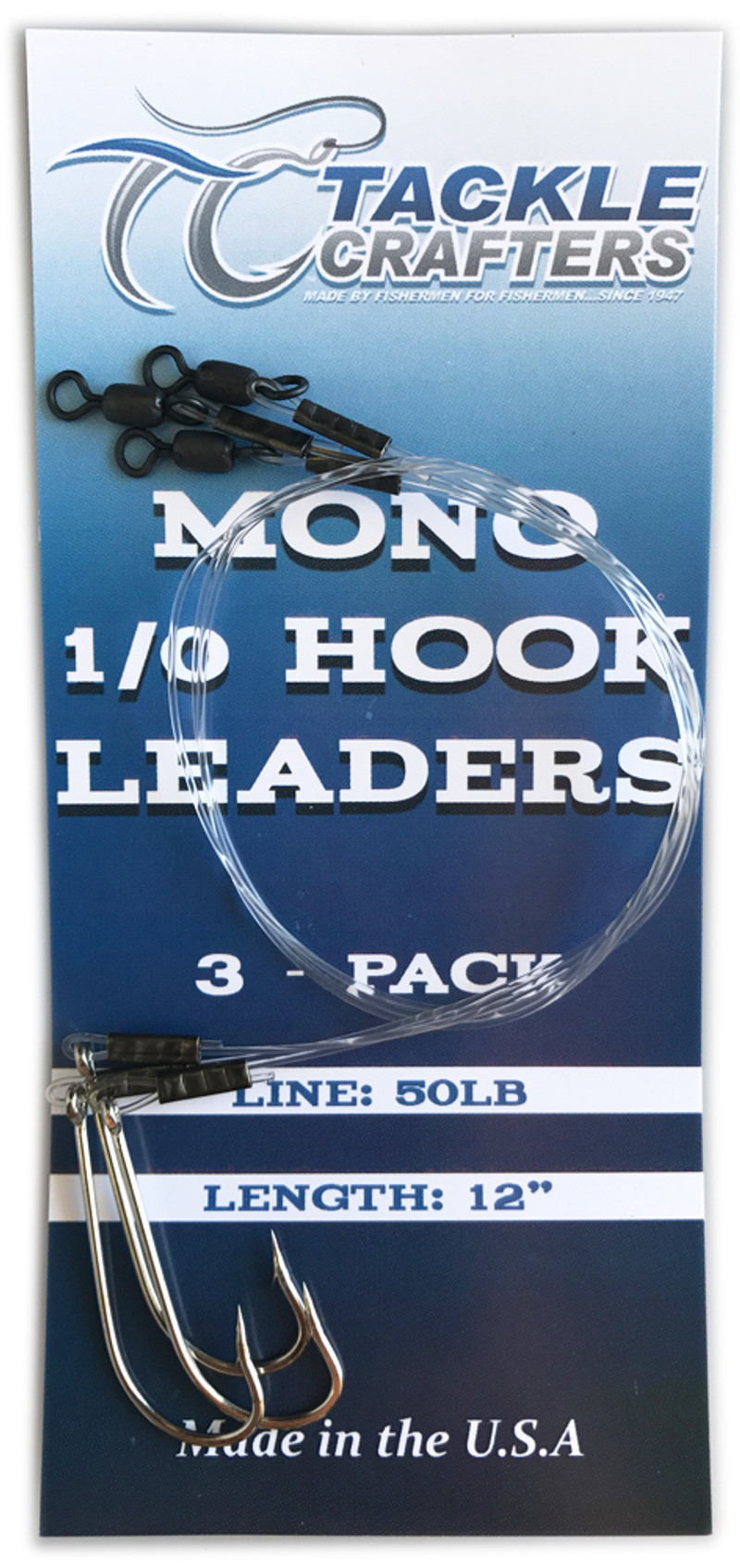 Tackle Crafters Mono J-Hook Leader 2/0 - 3 pack - TackleDirect
