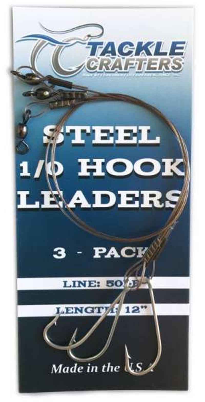 Tackle Crafters Steel Hook Leader 1/0 - 3 pack - TackleDirect