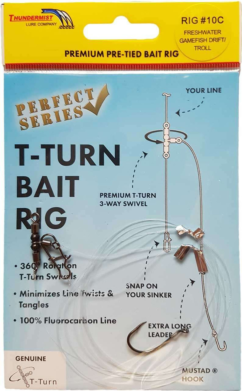 Thundermist T-Turn Bait Rig #10C - Freshwater Game Fish Drift/Troll