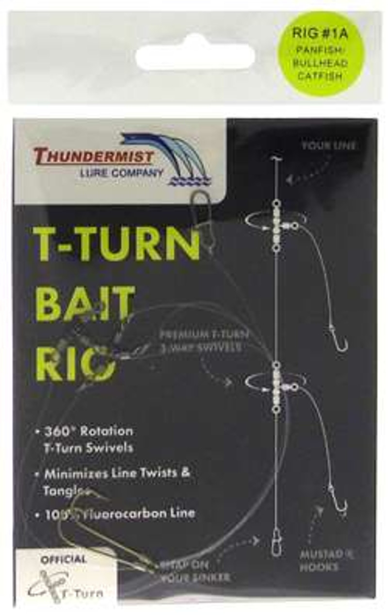 Thundermist Lures TBR-1A T-Turn Bait Rigs Crappie Panfish & Bullhead - Size 1A