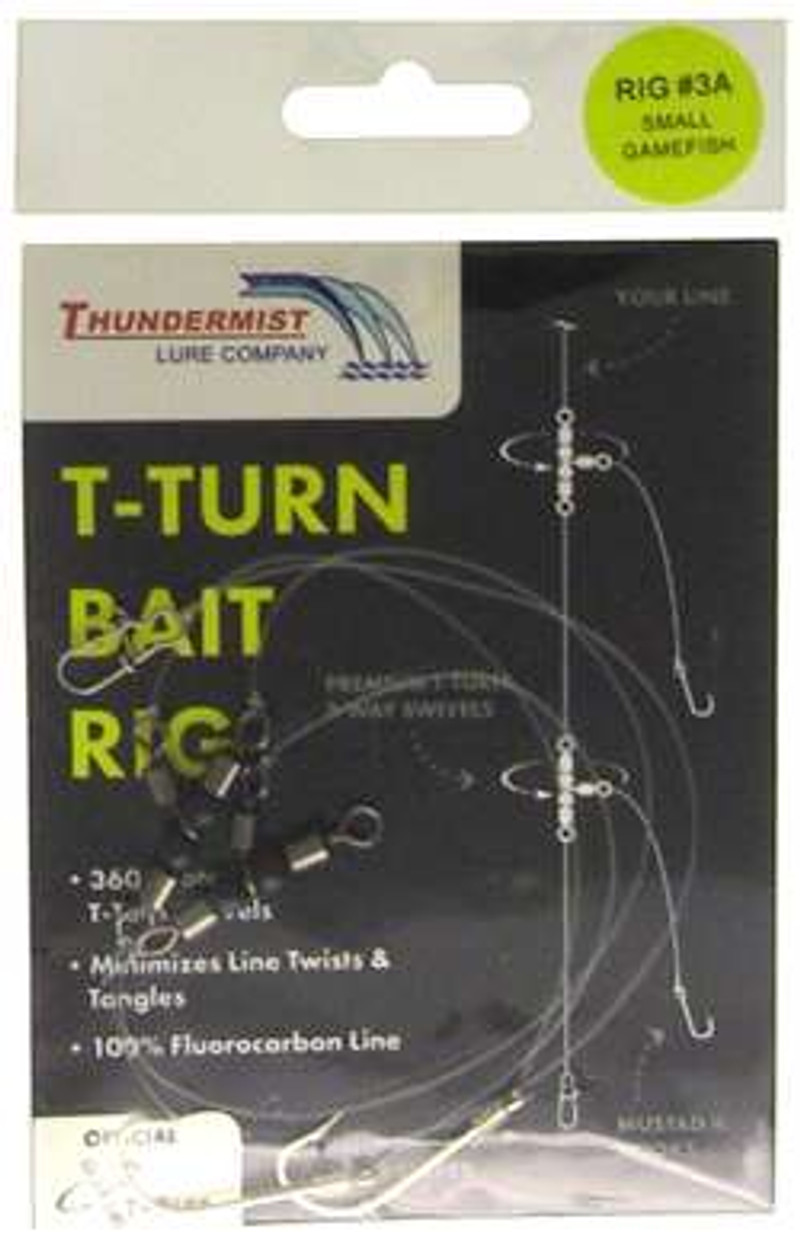 Thundermist Lures TBR-2A T-Turn Bait Rigs Walleye Bass & Freshwater Gamefish - Size 2A