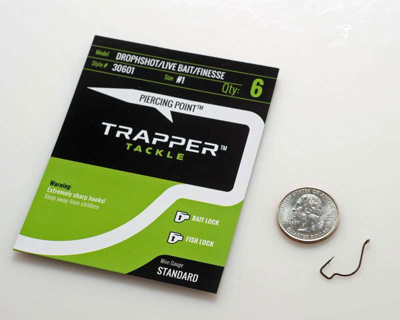 Trapper Tackle Drophshot/Live Bait/Finesse Hook - #1 (6 Pack)