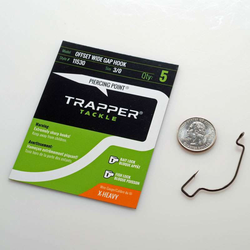 Trapper Tackle Heavy Cover Offset Super Wide Gap Hook - 5/0 (25 Pack)