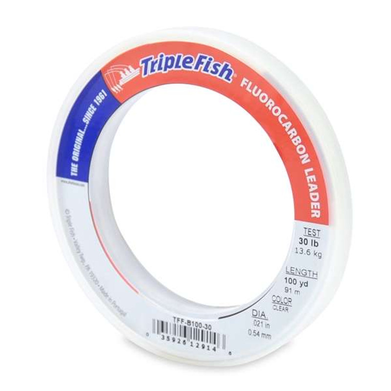 Triple Fish Fluorocarbon Leader 100yds 30lb Test - TackleDirect