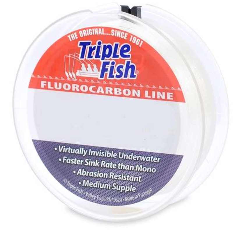 Triple Fish Fluorocarbon Line 200yd Spool 15lb Test - TackleDirect