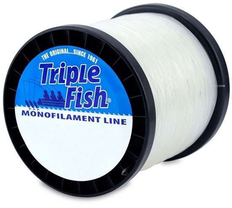 Triple Fish Mono Line, 15 lb (6.8 kg) test, .016 in (0.40 mm) dia, Clear,  1/4 lb (0.11 kg) Spool, 860 yd (786 m)