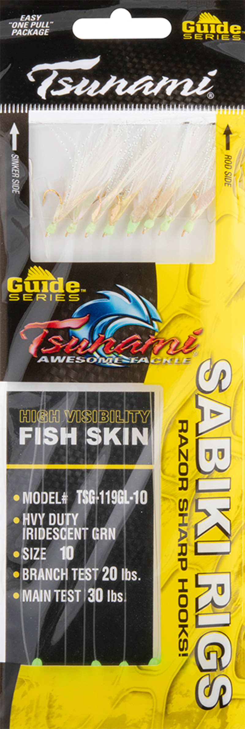 Tsunami Guide Series Heavy Duty Sabiki Rig - Iridescent Glow - 16