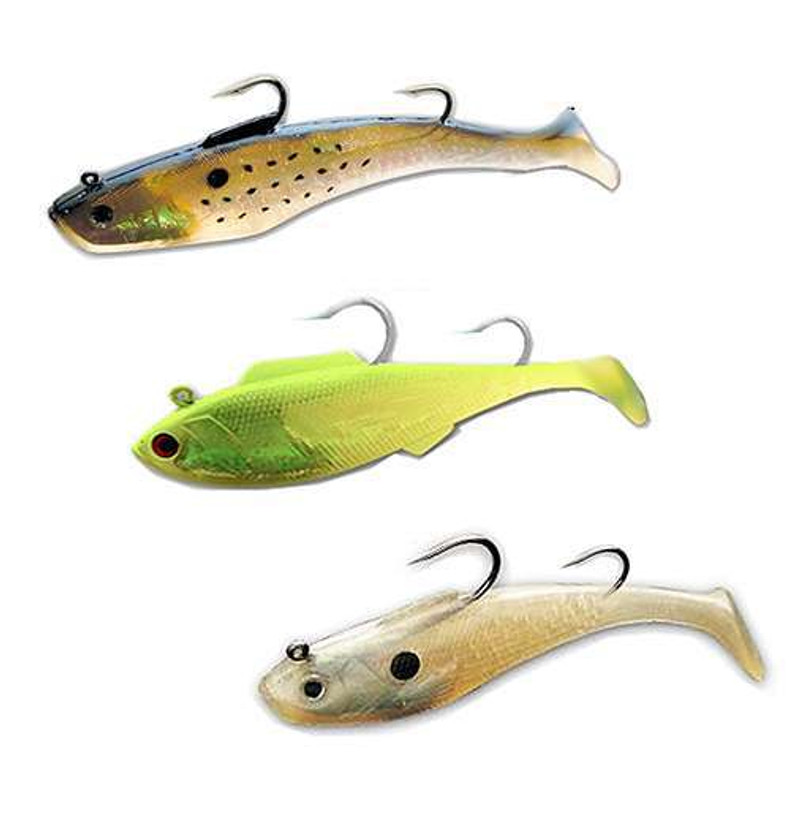 Tsunami Soft Bait Swim Shad Dual Hook Lures - TackleDirect