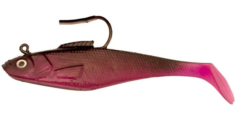 Tsunami SS6 Soft Bait Swim Shad Lure - Black/Purple - TackleDirect