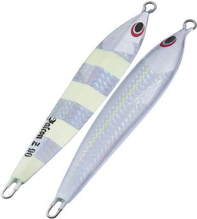 Sonic Slide ルアー シルバーno6 Sea Falcon Z Slide Jig - 180g - Silver Zebra Glow - TackleDirect