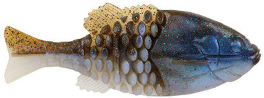 Leurre Souple Berkley PowerBait Gilly 110 Mm - Coloris Black Bleu Tache (BBF) - Flottant Neutre