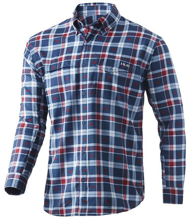 Huk Tide Point Long Sleeve Sport Shirt in Naval Academy - Island Trends