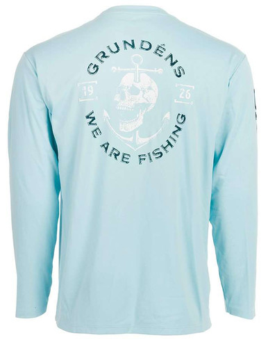 Grundens Tech Tee Long Sleeve Shirt Anchor Down Print Large