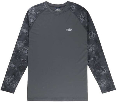 Chemise AFTCO Manches Longues Homme – Camouflage Gris – Taille XL – Protection Solaire Pêche