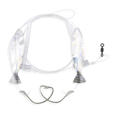 Aqua Clear Fluke/Flounder/Trout/Croaker High Low Rig - TackleDirect