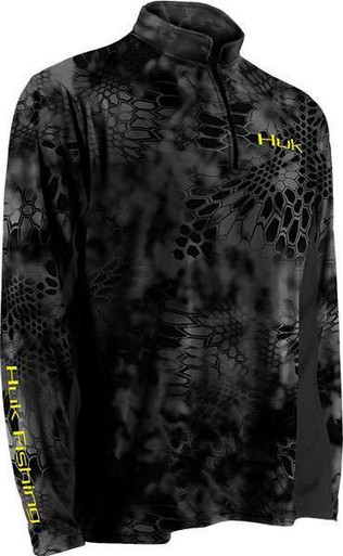 Huk Kryptek Icon 1/4 Zip Shirt - Typhon Yellow - TackleDirect