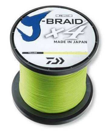 fluorescent braided fishing line Daiwa J-Braid X4 Fluorescent Yellow Line
